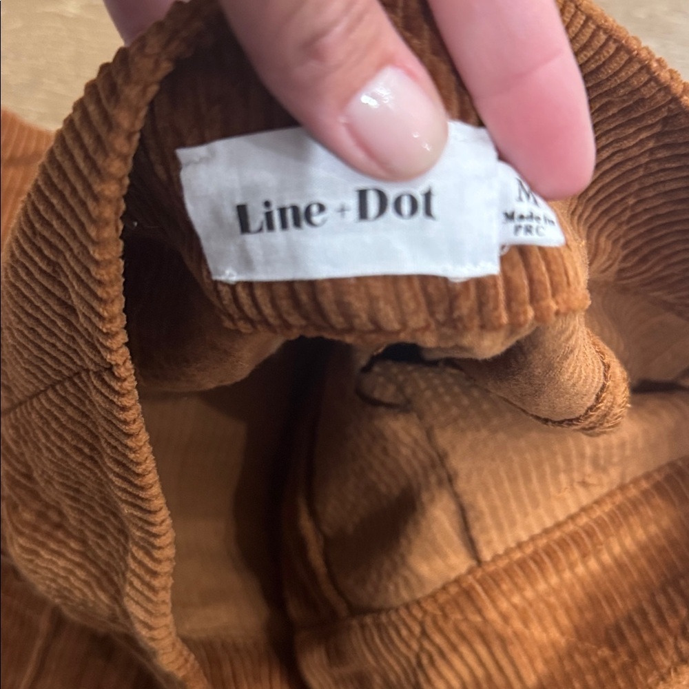 Line + Dot Brown Corduroy Wide Leg Pants High Rise Cropped Vintage Style size M - Picture 5 of 7
